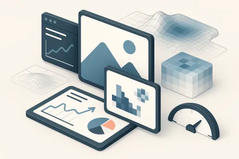 Ilustracion del articulo sobre Por que las imagenes sobredimensionadas o infradimensionadas en una web son preocupantes, a que afectan y a partir de que ratio se deben optimizar para mejorar posicionamiento y experiencia de usuarios. Infradimensionadas se ven pixeladas y dan mala imagen. Sobredimensionadas aumentan la carga y ralentizan la web tanto por tráfico como por consumo de memoria en el navegador